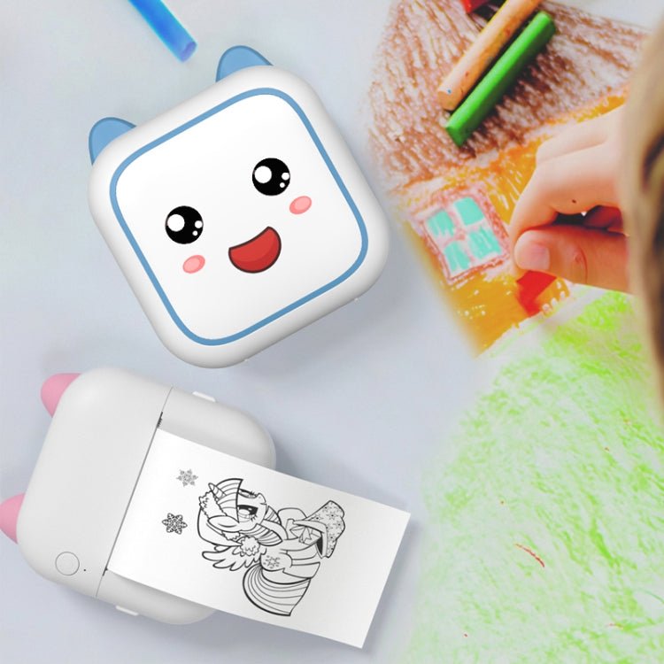 C26 Mini Portable Bluetooth Photo Label Thermal Printer, Spec: Blue+5 Paper+5 Stickers+3 Color Paper - British D'sire