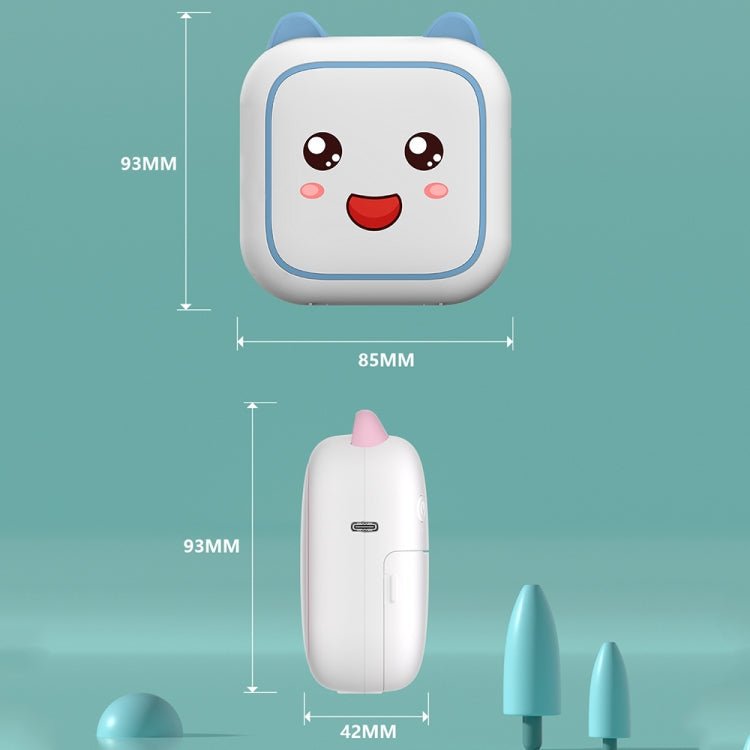 C26 Mini Portable Bluetooth Photo Label Thermal Printer, Spec: Blue+5 Paper+5 Stickers+3 Color Paper - British D'sire