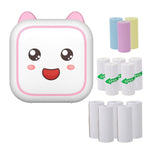 C26 Mini Portable Bluetooth Photo Label Thermal Printer, Spec: Pink+5 Paper+5 Stickers+3 Color Paper - British D'sire