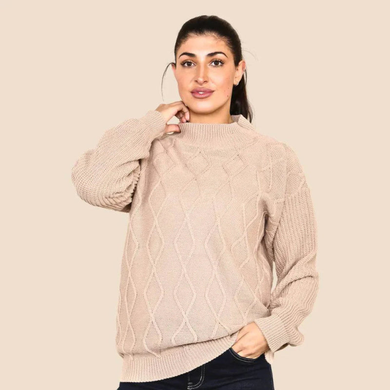 Cable Knit Jumper Dress - Jumper - British D'sire Main image