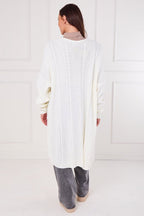Cable Knit Longline Cardigan - cardigan - British D'sire