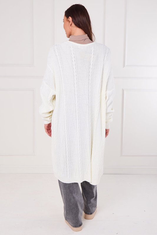 Cable Knit Longline Cardigan - cardigan - British D'sire