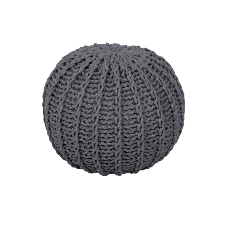 Cable Knit Round Pouffe Chunky Seat Decor Footstool Ottoman 100% Cotton Handmade - British D'sire