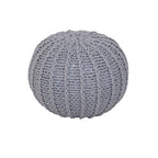 Cable Knit Round Pouffe Chunky Seat Decor Footstool Ottoman 100% Cotton Handmade - British D'sire