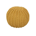 Cable Knit Round Pouffe Chunky Seat Decor Footstool Ottoman 100% Cotton Handmade - British D'sire
