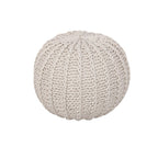 Cable Knit Round Pouffe Chunky Seat Decor Footstool Ottoman 100% Cotton Handmade - British D'sire