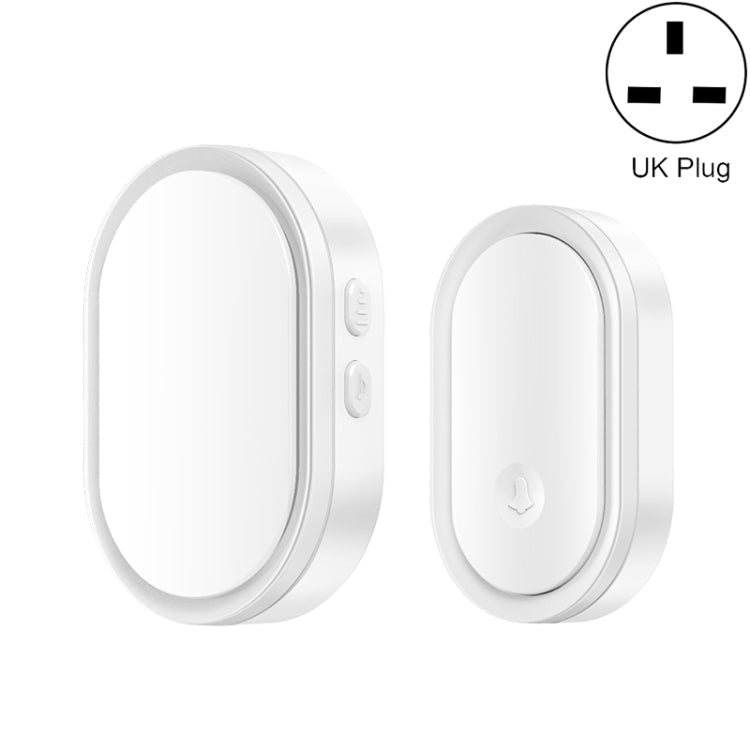 CACAZI A99 Home Smart Remote Control Doorbell Elderly Pager, Style:UK Plug(White) - British D'sire