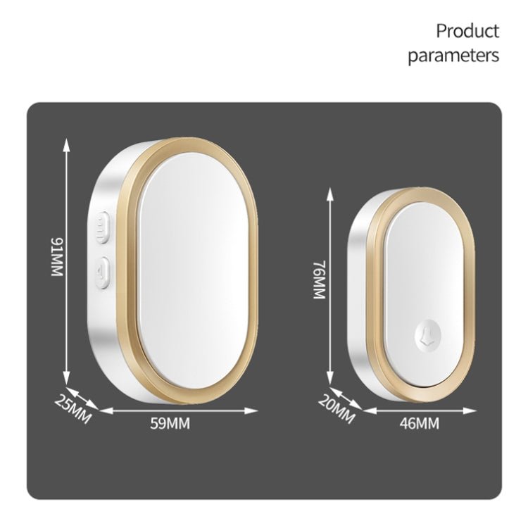 CACAZI A99 Home Smart Remote Control Doorbell Elderly Pager, Style:UK Plug(White) - British D'sire