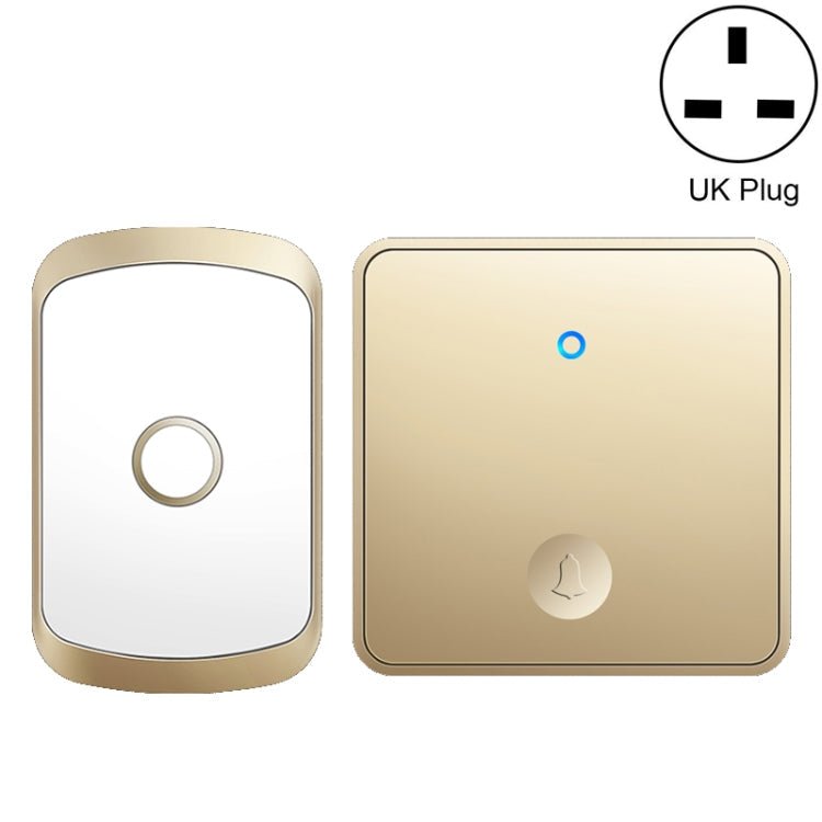 CACAZI FA50 1 For 1 Push-button Self-generating Wireless Doorbell, Plug:UK Plug(Gold) - British D'sire Main image