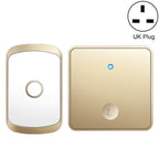 CACAZI FA50 1 For 1 Push-button Self-generating Wireless Doorbell, Plug:UK Plug(Gold) - British D'sire