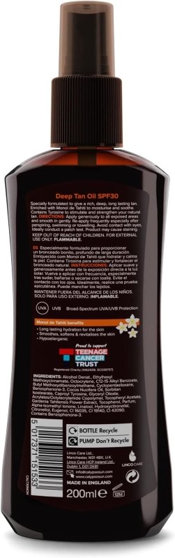 Calypso Deep Tanning Monoi Tahiti Oil Spray with SPF30, 200 ml, CALT30MON Secondary image