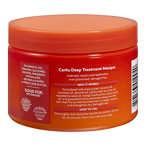 CANTU Natural Deep Treatment Masque, Shea Butter 340 g, Ivory/Black-Gum, 1 Count, (Pack of 1) (packaging may vary) Secondary image