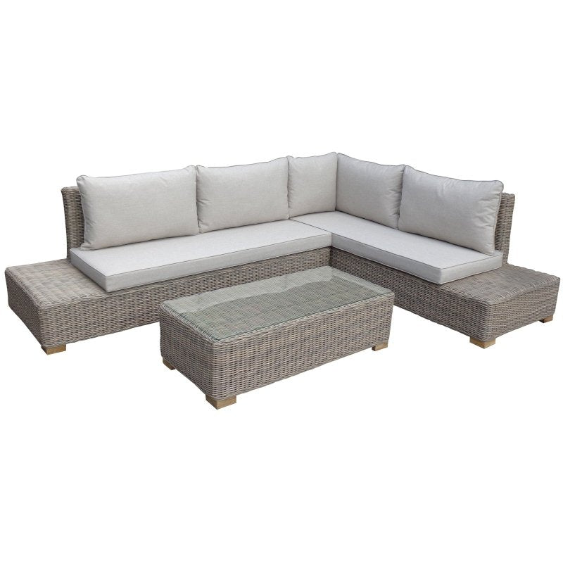 Capri Collection Outdoor Large Corner And Coffee Table Set - Outdoor Furniture - British D'sire