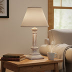 Capsa Column Table Lamp With Linen Shade - Lamps - British D'sire