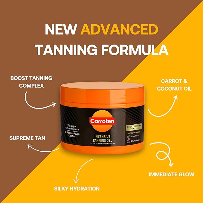 Carroten Intensive Tanning Gel 150 ml - Tan Accelerator with Coconut Oil and Vitamin A & E - Sunbed Tanning Accelerator - Sunscreen without SPF Secondary image