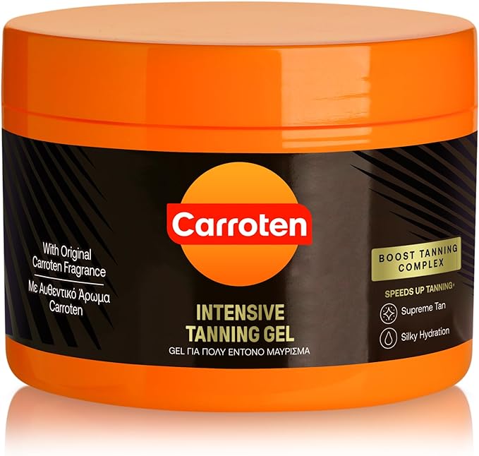 Carroten Intensive Tanning Gel 150 ml - Tan Accelerator with Coconut Oil and Vitamin A & E - Sunbed Tanning Accelerator - Sunscreen without SPF - British D'sire Main image