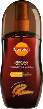 Carroten Intensive Tanning Oil 125 ml - Tan Accelerator with Carrot and Coconut Oils - Sunbed Tanning Accelerator with Vitamin A & E - without SPF - British D'sire