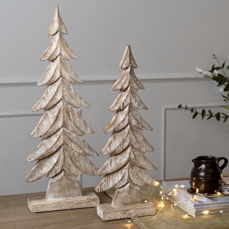 Carved Wood Christmas Tree Home Decor Ornament Decoration - Christmas Decor - British D'sire