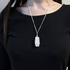 Cascade Wrapped Gemstone Necklace - Rough Opalite - Indian Gemstone Necklaces - British D'sire