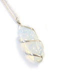 Cascade Wrapped Gemstone Necklace - Rough Opalite - Indian Gemstone Necklaces - British D'sire