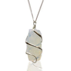Cascade Wrapped Gemstone Necklace - Rough Opalite - Indian Gemstone Necklaces - British D'sire