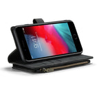 CaseMe - C30 PU + TPU Multifunctional Horizontal Flip Leather Case with Holder & Card Slot & Wallet & Zipper Pocket For iPhone 8 Plus & 7 Plus & 6 Plus(Black) - British D'sire