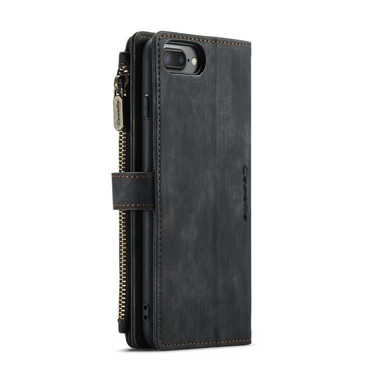 CaseMe - C30 PU + TPU Multifunctional Horizontal Flip Leather Case with Holder & Card Slot & Wallet & Zipper Pocket For iPhone 8 Plus & 7 Plus & 6 Plus(Black) - British D'sire