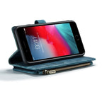 CaseMe - C30 PU + TPU Multifunctional Horizontal Flip Leather Case with Holder & Card Slot & Wallet & Zipper Pocket For iPhone 8 Plus & 7 Plus & 6 Plus(Blue) - British D'sire