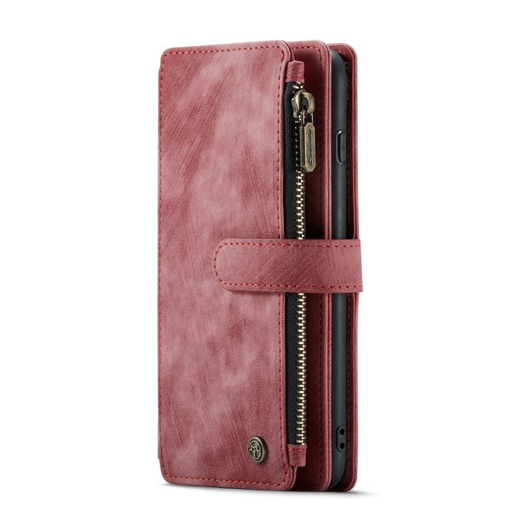 CaseMe - C30 PU + TPU Multifunctional Horizontal Flip Leather Case with Holder & Card Slot & Wallet & Zipper Pocket For iPhone 8 Plus & 7 Plus & 6 Plus(Red) - British D'sire