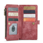 CaseMe - C30 PU + TPU Multifunctional Horizontal Flip Leather Case with Holder & Card Slot & Wallet & Zipper Pocket For iPhone 8 Plus & 7 Plus & 6 Plus(Red) - British D'sire