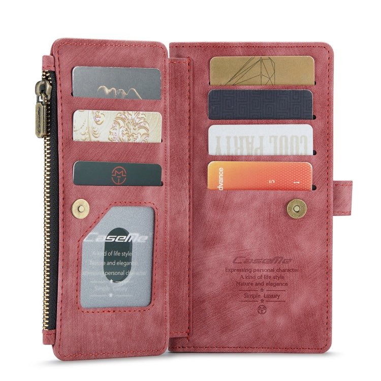CaseMe - C30 PU + TPU Multifunctional Horizontal Flip Leather Case with Holder & Card Slot & Wallet & Zipper Pocket For iPhone 8 Plus & 7 Plus & 6 Plus(Red) - British D'sire