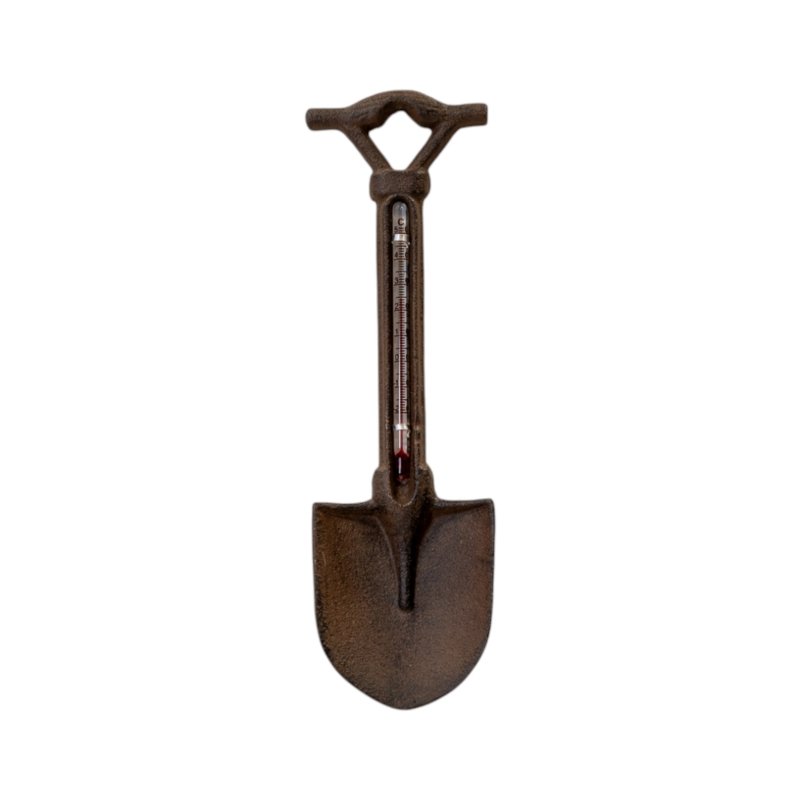 Cast Iron Spade Thermometer - Cast Iron Garden Sign - British D'sire Main image
