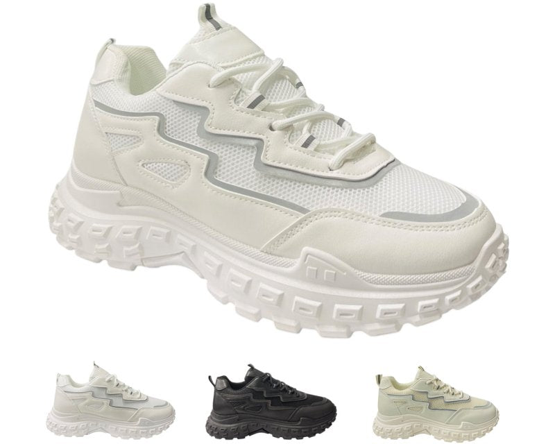 Casual Chunky Sole Lace Up Trainers - Trainers - British D'sire