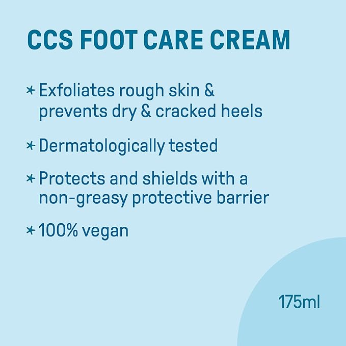 CCS Professional Foot Care Cream 175 ml - Moisturise and Protect Dry and Callused Feet, Contains 10% Urea and Eucalyptus Oil, Clinically Tested, Suitable for Diabetics - British D'sire