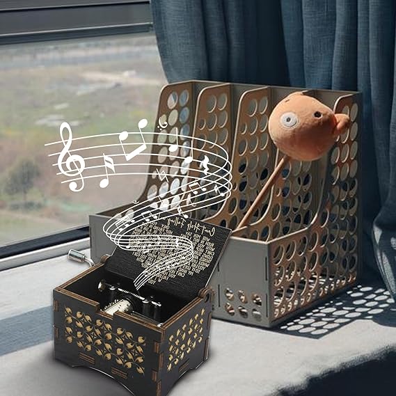 CDIYTOOL Can't Help Falling in Love Music Box, Wooden Vintage Handmade Engraved Music Box Carved Hand Crank Music Boxes Festival Presents for Friends - Home Decor - British D'sire