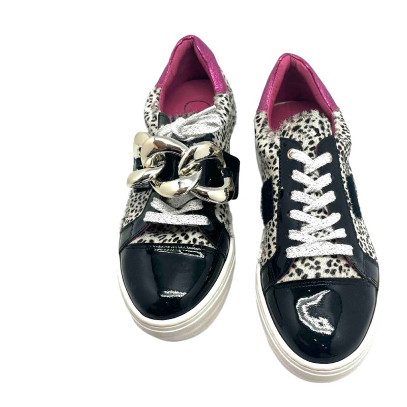 Cello - Cheetah black - fuchsia sneaker - Sneaker - British D'sire