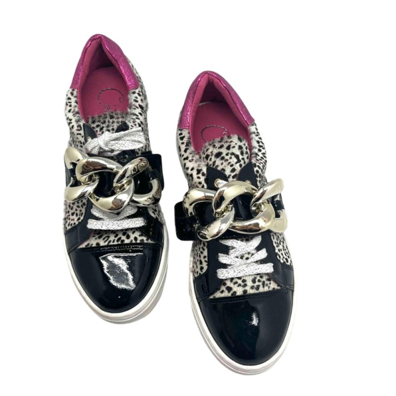 Cello - Cheetah black - fuchsia sneaker - Sneaker - British D'sire