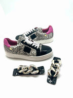 Cello - Cheetah black - fuchsia sneaker - Sneaker - British D'sire
