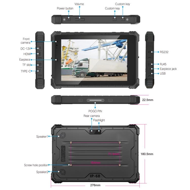 CENAVA W10N IP68 Rugged Tablet PC, 8GB+128GB, 10.1 inch Windows 11 Intel JASPER LAKE N5100 Quad Core, EU Plug - British D'sire