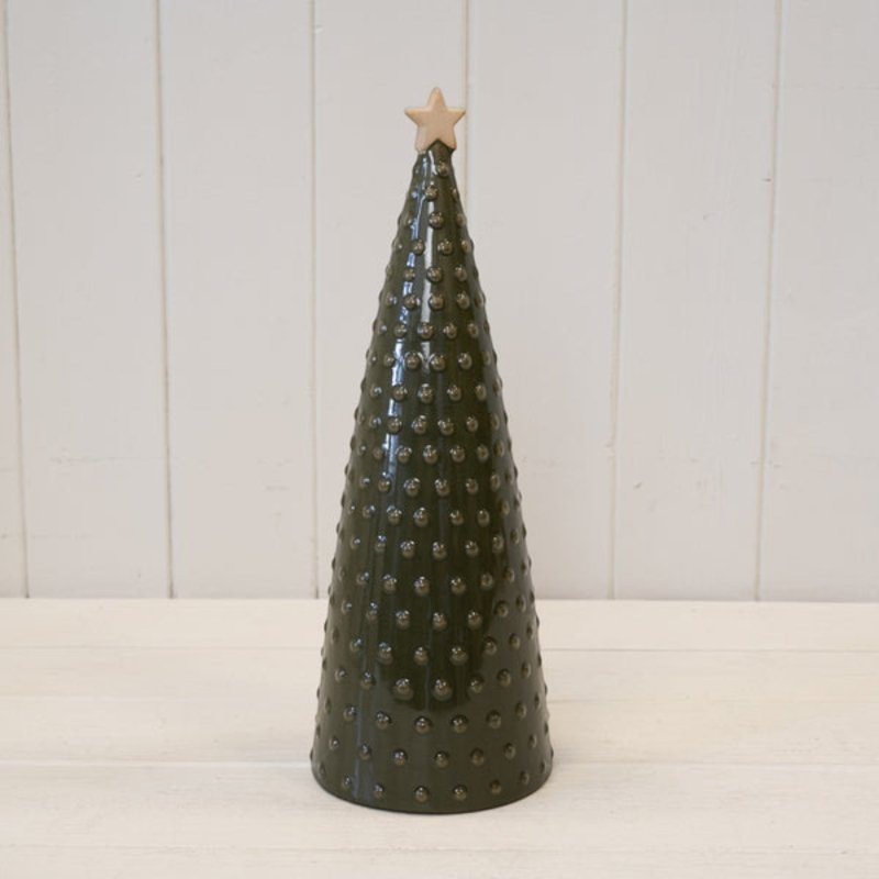 Ceramic Green Pimpled Christmas Tree Large - Figurines - British D'sire