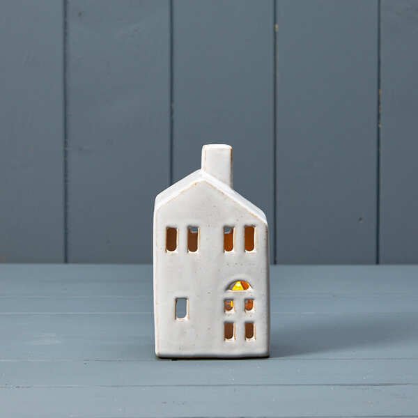Ceramic house tealight with reactive glaze 7.2x5.7x13.4cm - Home Decor - British D'sire
