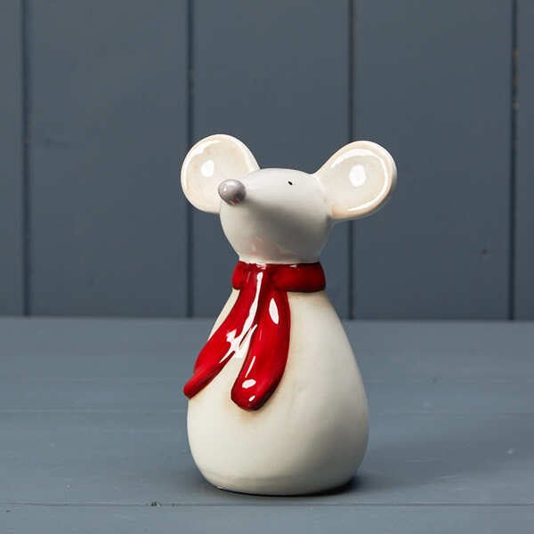 Ceramic mouse with red scarf Secondary image
