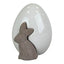 Ceramic White Egg With Rabbit H12.5cm - Figurines - British D'sire