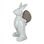 Ceramic White Rabbit holding an Egg H17.5cm - Figurines - British D'sire