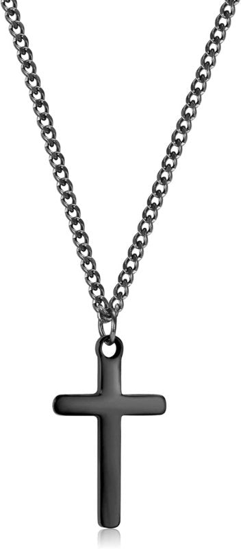 CERSLIMO Cross Necklace for Boys Girls, Stainless Steel Cross Chain Necklace with Chain - 40+5CM | Silver/Gold/Black Small Size Cross Necklaces for Child Birthday Christmas Easter Thanksgiving Day - Necklaces & Pendants - British D'sire