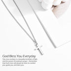 CERSLIMO Cross Necklace for Boys Girls, Stainless Steel Cross Chain Necklace with Chain - 40+5CM | Silver/Gold/Black Small Size Cross Necklaces for Child Birthday Christmas Easter Thanksgiving Day - Necklaces & Pendants - British D'sire
