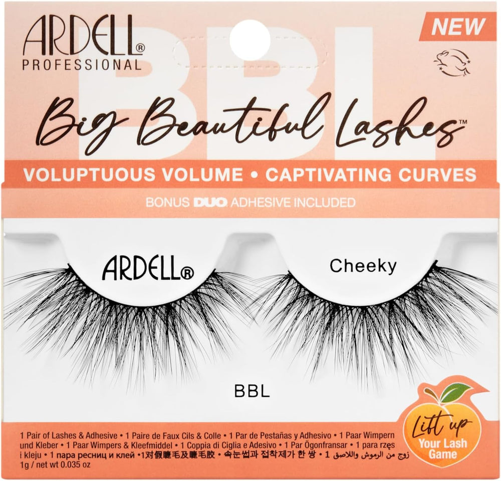 Ardell Big Beautiful Lashes Cheeky False Eyelashes, Duo Adhesive Included, Medium Volume, 21 mm Length, Vegan Friendly, 1 Pair (Pack of 1) Main image