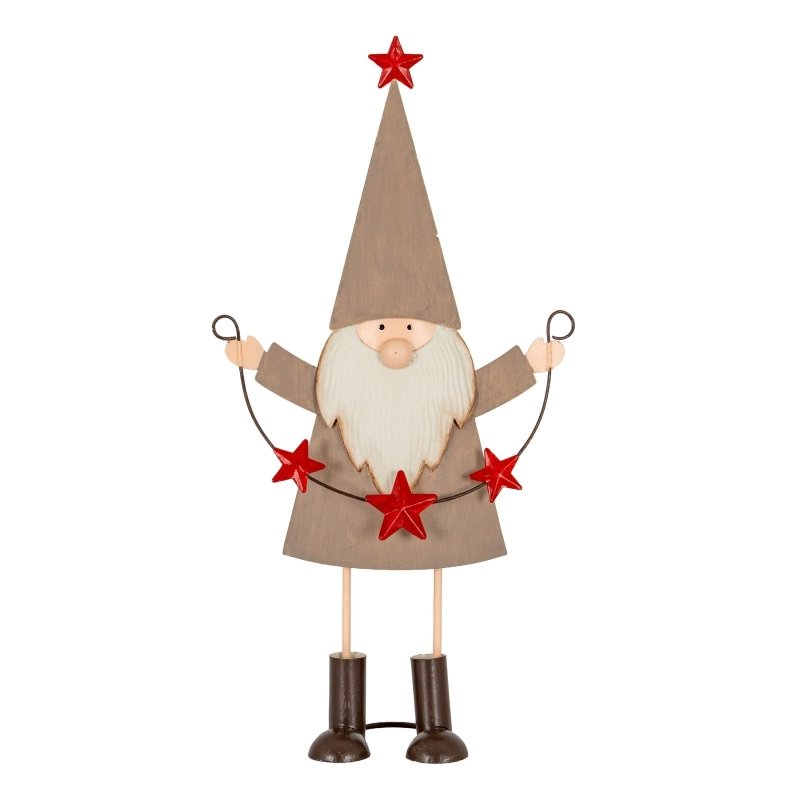 Cheeky Metal Elf with Star Garland - Christmas Decor - British D'sire