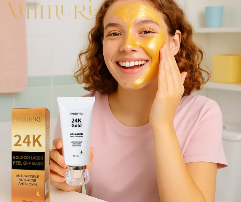 Cherish Gold Collagen Peel Off Face Mask - 60g / 2 Oz | Anti - Aging, Acne Treatment - Peel off Mask 24K Gold - British D'sire