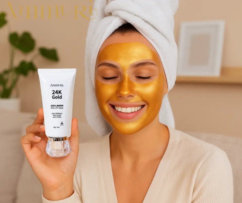 Cherish Gold Collagen Peel Off Face Mask - 60g / 2 Oz | Anti - Aging, Acne Treatment - Peel off Mask 24K Gold - British D'sire Main image